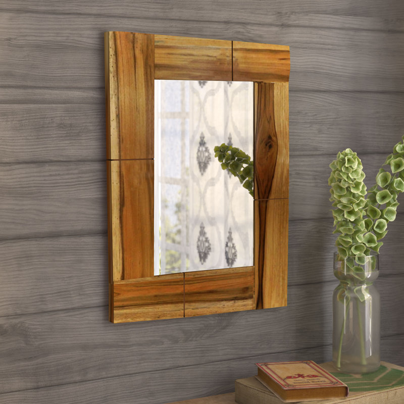 Loon Peak Live Edge Teak Accent Mirror Wayfair